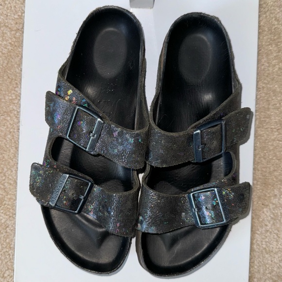 Birkenstock Arizona Spotted Metallic Black Sandals EUR 39 / US 8 - Picture 3 of 16
